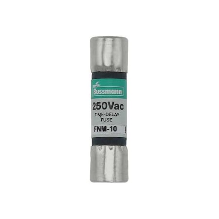 Midget Fuse, Time-Delay, 10A, 250V AC, Non-Indicating, 10kA at 125V AC, 200A at 250V AC