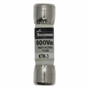 Midget Fuse, Fast-Acting, 3A, 600V AC, Non-Indicating, 100kA at 600V AC