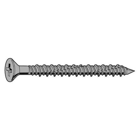 Concrete Screw, 1/2" Dia., Hex, 4 in L, Steel Zinc Plated, 25 PK