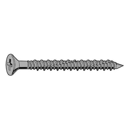 Concrete Screw, 1/4" Dia., Flat, 3 3/4 in L, Steel Blue Ruspert, 100 PK