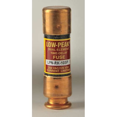UL Class Fuse, RK1 Class, LPN-RK-SP Series, Time-Delay, 10A, 250V AC, Non-Indicating