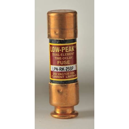 UL Class Fuse, RK1 Class, LPN-RK-SP Series, Time-Delay, 25A, 250V AC, Non-Indicating