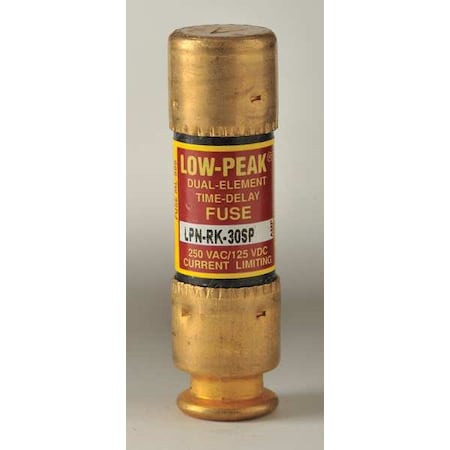 UL Class Fuse, RK1 Class, Time-Delay, 30A, 250V AC, Non-Indicating