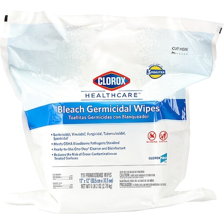 Germicidal Disinfecting Wipes, 12 x 12", 2 Pack, 110 Wipes/ Pack
