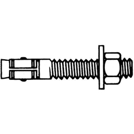 Wedge Anchor, 5/8" Dia., 7" L, Steel Zinc Plated, 55 PK