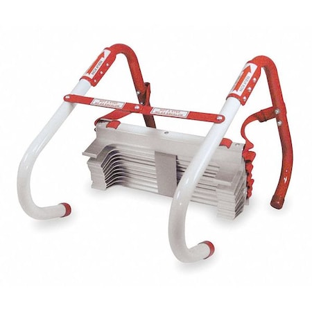 Emergency Escape Ladder, Window Mount, 3 Stories, Steel, 25 ft Length, 1000 lb Load Capacity