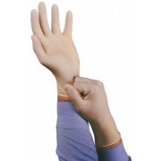 TouchNTuff 69-318, Disposable Gloves, 5.00 to 5.99 mil Palm, Latex, Powder-Free, M, 100 PK, Beige