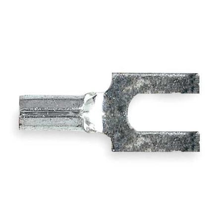 Fork Terminal, #10 Stud Size, 10 AWG, 600 V, Bare Insulated, Yellow, Crimp Termination Only, 50 PK