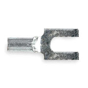 Fork Terminal, #6 Stud Size, 14 AWG, 600 V, Bare Insulated, Blue, Crimp Termination Only, 100 PK
