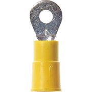 Ring Terminal, #10 Stud Size, 10 AWG, 1,000 V, Vinyl Insulated, Yellow, Crimp Termination Only