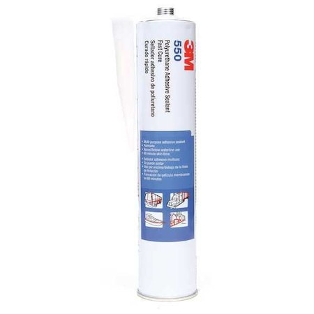 Polyurethane Adhesive Sealant, 10 oz, Cartridge, White, Polyurethane Base, 550