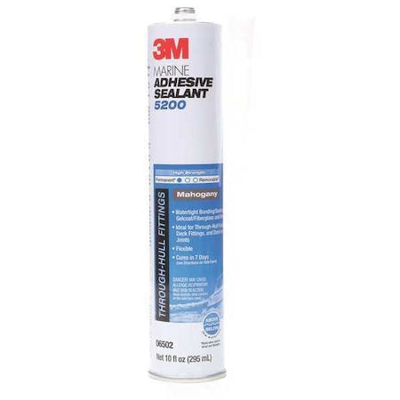 Polyurethane Adhesive Sealant, 10 oz, Cartridge, Mahogany, Polyurethane Base, 5200