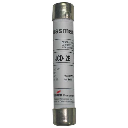 Medium-Voltage Fuse, JCD Series, 2A, Time-Delay, 2750V AC, Cylindrical