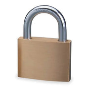 Padlock, Keyed Alike, Standard Shackle, Rectangular Brass Body, Steel Shackle, 1 in W