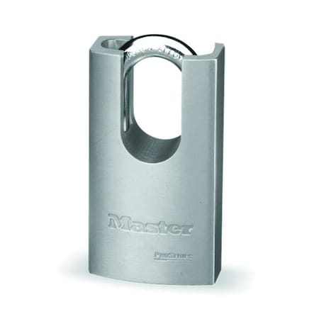 Padlock, Keyed Alike, Partially Hidden Shackle, Rectangular Steel Body, Boron Shackle, 29/32 in W