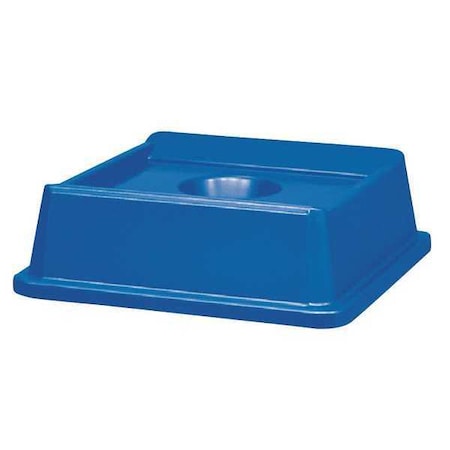 Untouchable(R) 35 gal Bottle and Can Recycling Top, Dome Blue, Resin, 1 Openings 20 in W/Dia