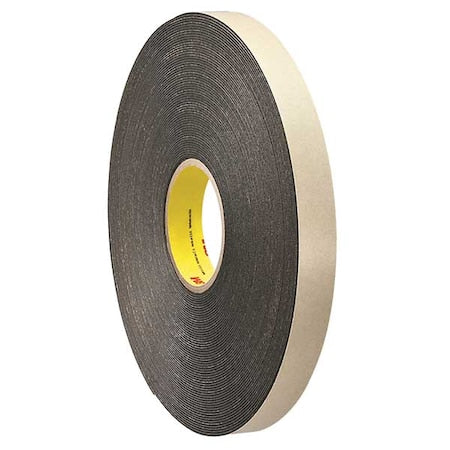 Double-Sided Foam Tape, 3/4 in W, 36 yd L, 1/16 in, Polyethylene Foam, Double-Sided