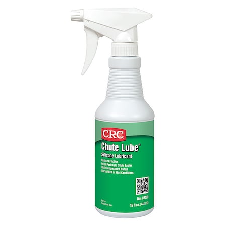 Chute Lube, Silicone, H2 No Food Contact, 15 oz Spray Bottle, Yellow