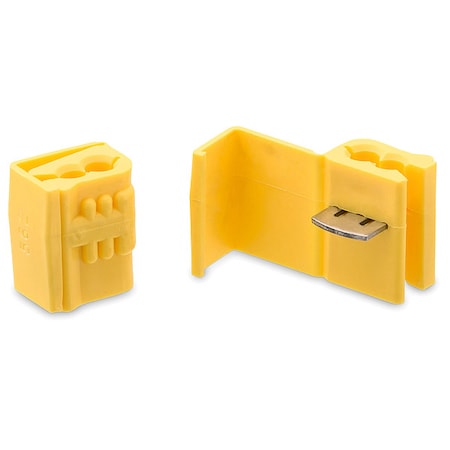 Insulation-Displacement Wire Connector, 12 AWG Max, 2 Port, Yellow, Polypropylene Insulation