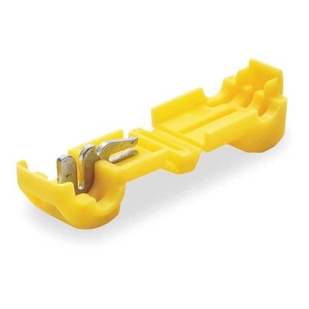 Insulation-Displacement Wire Connector, 12 AWG Max, 1 Port, Yellow, Nylon Insulation, 600 V, 50 PK