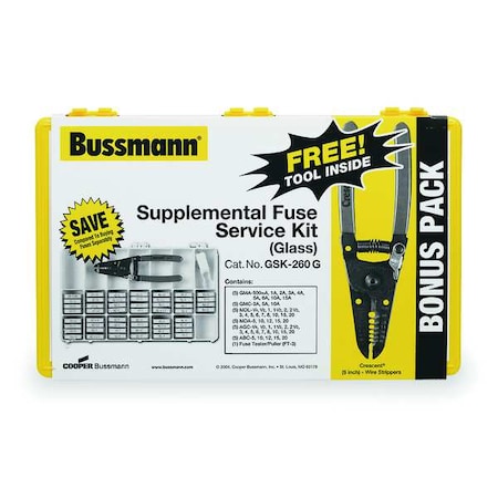 Glass Fuse Kit, ABC, AGC, GMA, GMC, MDA, MDL Series, 260 Fuses Included, No Fuse Class Class