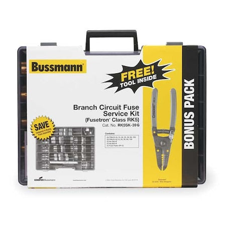 Industrial Fuse Kit, FRN-R, FRS-R Series, 39 Fuses Included, RK-5 Class, 10 to 100A