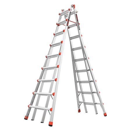Telescoping Step Ladder, Aluminum, 300 lb Load Capacity, 79 lb Weight