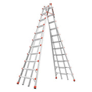 Combination Telescoping Step Ladder, Aluminum, 300 lb Load Capacity, 102 lb Weight