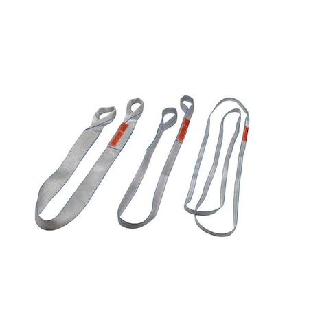 Web Sling, Type 3, 12 ft L, 4 in W, Polyester, Silver