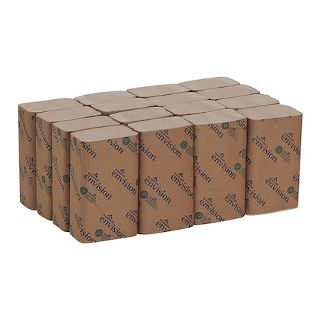 Pacific Blue Basic Single Fold Paper Towels, 1 Ply, 250 Sheets, Brown, 16 PK