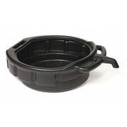 Drain Pan, Polyethylene, 4 gal Capacity, 17 3/4 in Overall Dia, 5 1/2 in Overall Ht, Black