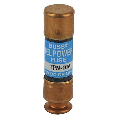 Telecom Protection Fuse, TPN Series, 10A, Fast-Acting, Not Rated, Cylindrical