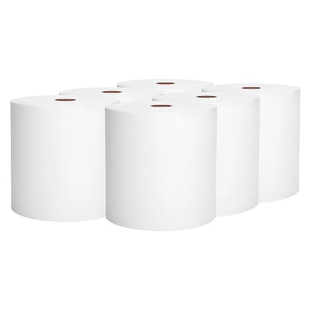 Essential Hardwound Paper Towels, 1 Ply, Continuous Roll Sheets, 950 ft, White, 6 PK