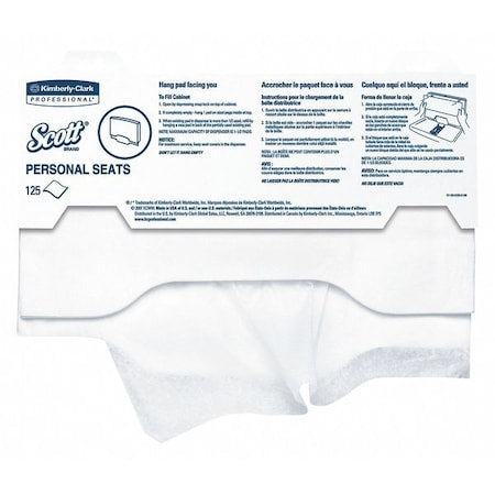 Toilet Seat Cover, White, 3000 Sheets