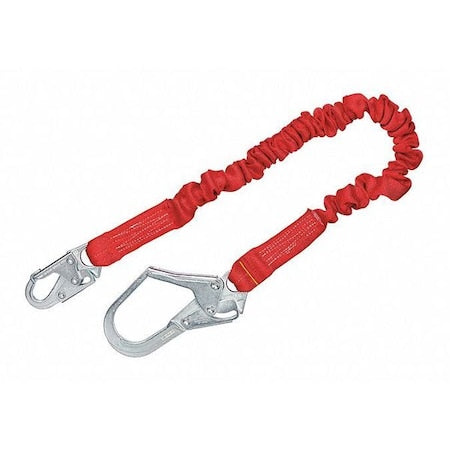 PRO-Stop(TM) Shock Absorbing Lanyard, 6 ft. Length, Snap Hook, Steel, 1 Leg(s)