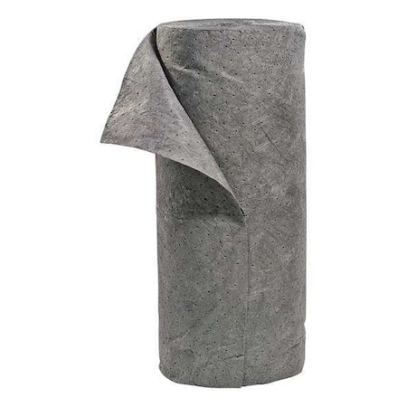 Sorbent Roll, 55 gal, 30 in x 150 ft, Universal, Gray, Polypropylene