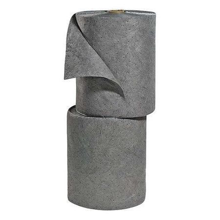 Sorbent Roll, 55 gal, 15 in x 150 ft, Universal, Gray, 2 PK
