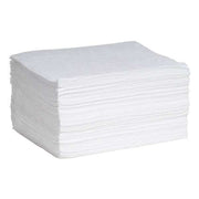 Sorbent Pad, 26 gal, 15 in x 19 in, Oil, White, 100 PK