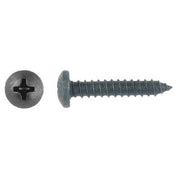 Sheet Metal Screw, #10 x 15/16 in, Black Phosphate Steel Pan Head Phillips Drive, 50 PK