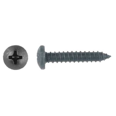 Sheet Metal Screw, #10 x 15/16 in, Black Phosphate Steel Pan Head Phillips Drive, 50 PK