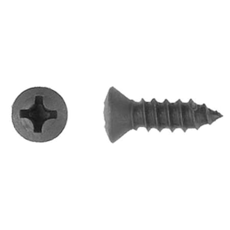 Sheet Metal Screw, #8 x 1/2 in, Black Phosphate Steel Oval Head Phillips Drive, 100 PK