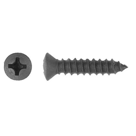 Sheet Metal Screw, #8 x 11/16 in, Black Phosphate Steel Oval Head Phillips Drive, 100 PK
