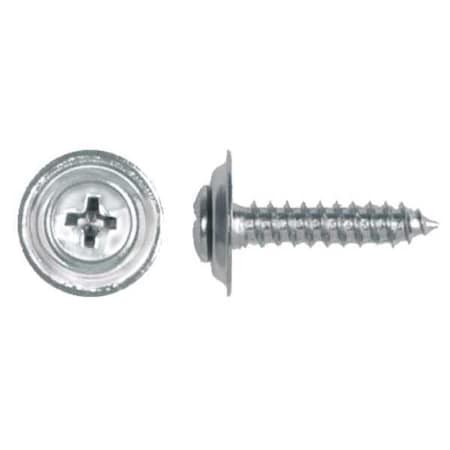 Sheet Metal Screw, #8 x 3/4 in, Chrome Plated Steel Oval Head Phillips Drive, 100 PK