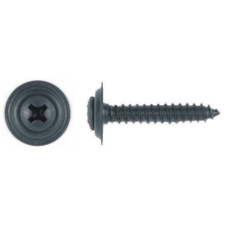 Sheet Metal Screw, #8 x 1 in, Black Phosphate Steel Oval Head Phillips Drive, 100 PK