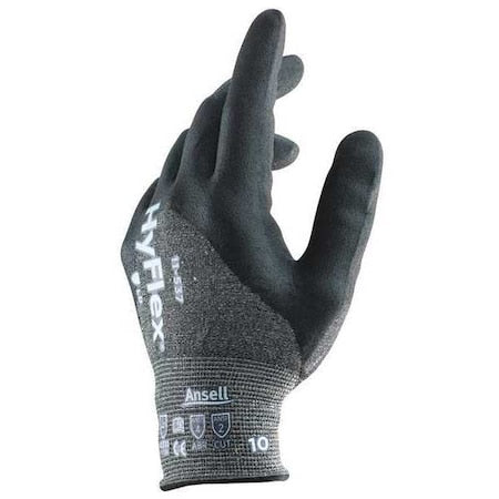 Cut Resistant Coated Gloves, Cut Level A2 ,Dipped ,Nitrile ,Sandy ,9 1 PR