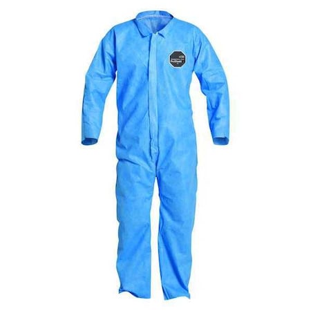 10 Coverall. Collar. Open Wrists and Ankles. Elastic Waist. Blue. 5X