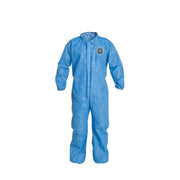 Collared Disposable Coverall, 4Xl, Blue, SMS, zipper