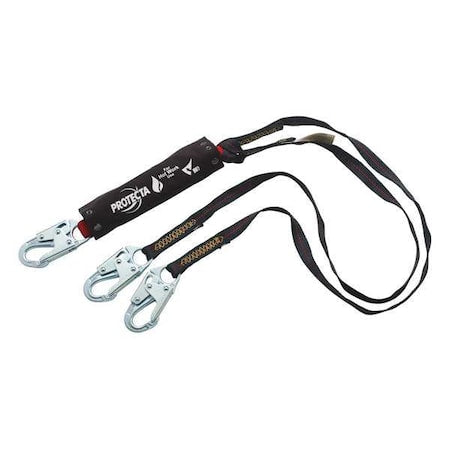 PRO(TM) Pack Shock Absorbing Lanyard, 6 ft. Length, Snap Hook, Steel, 2 Leg(s)
