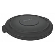 BRUTE(R) 32 gal Trash Can Lid, Flat Black, Resin, 0 Openings 22 1/4 in W/Dia