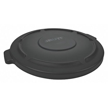 BRUTE(R) 32 gal Trash Can Lid, Flat Black, Resin, 0 Openings 22 1/4 in W/Dia